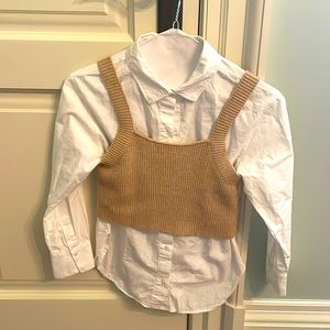 Zara girls size 10 two-piece shirt and vest set